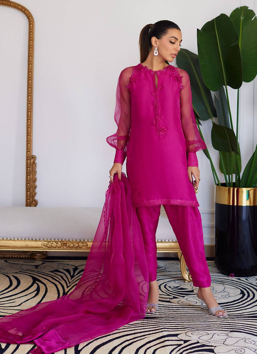 Farah Talib Aziz | Luna Eid Collection 24 | ELIO HOT PINK - Pakistani Designer Dress - by Farah Talib Aziz | Type: Luxury - 100% Original at Saira Sultan