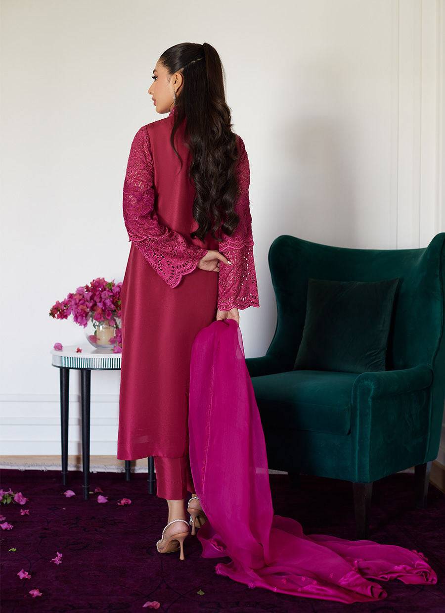 Farah Talib Aziz | Luna Eid Collection 24 | HONORINE MAGENTA - Pakistani Designer Dress - by Farah Talib Aziz | Type: Luxury - 100% Original at Saira Sultan