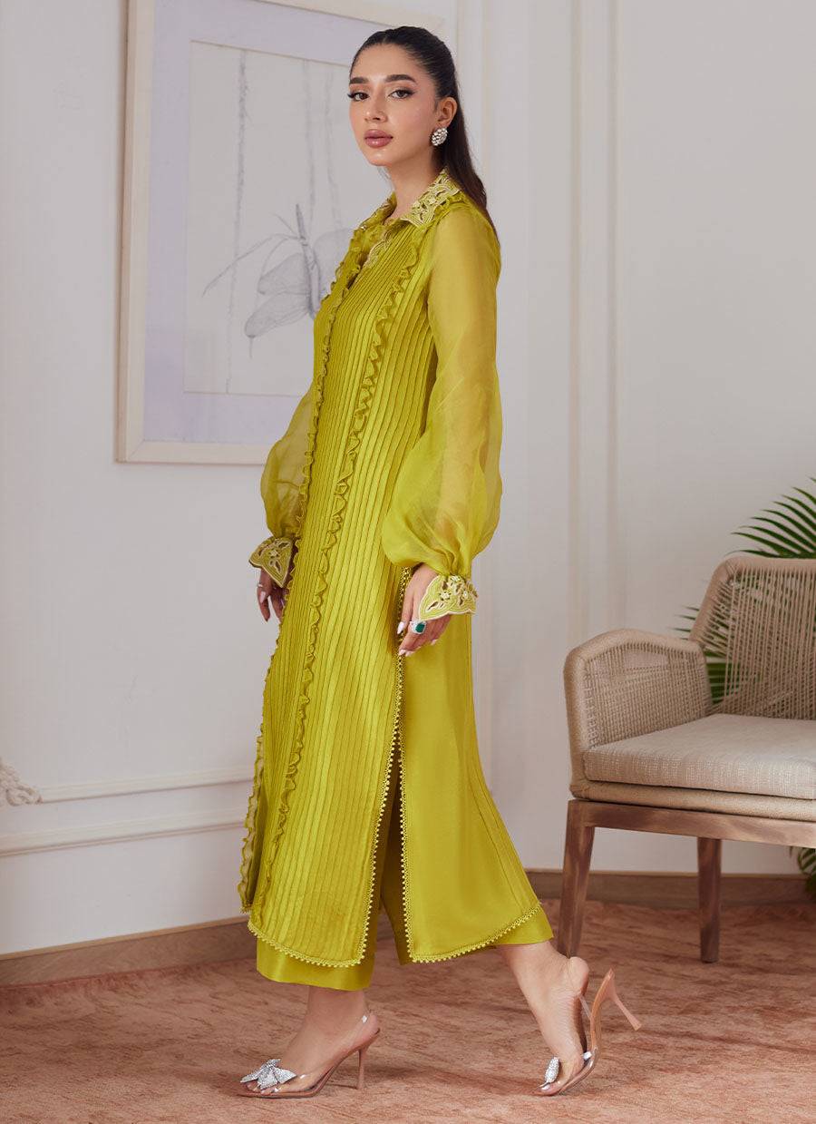 Farah Talib Aziz | Luna Eid Collection 24 | FAUSTINE KIWI - Pakistani Designer Dress - by Farah Talib Aziz | Type: Luxury - 100% Original at Saira Sultan