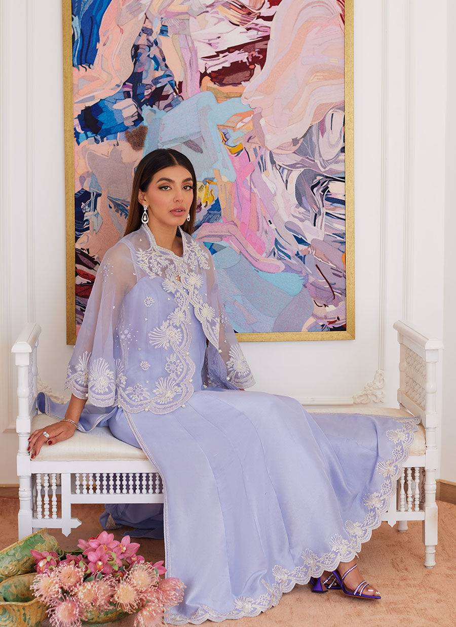 Farah Talib Aziz | Luna Eid Collection 24 | FLEUR LAVENDER - Pakistani Designer Dress - by Farah Talib Aziz | Type: Luxury - 100% Original at Saira Sultan