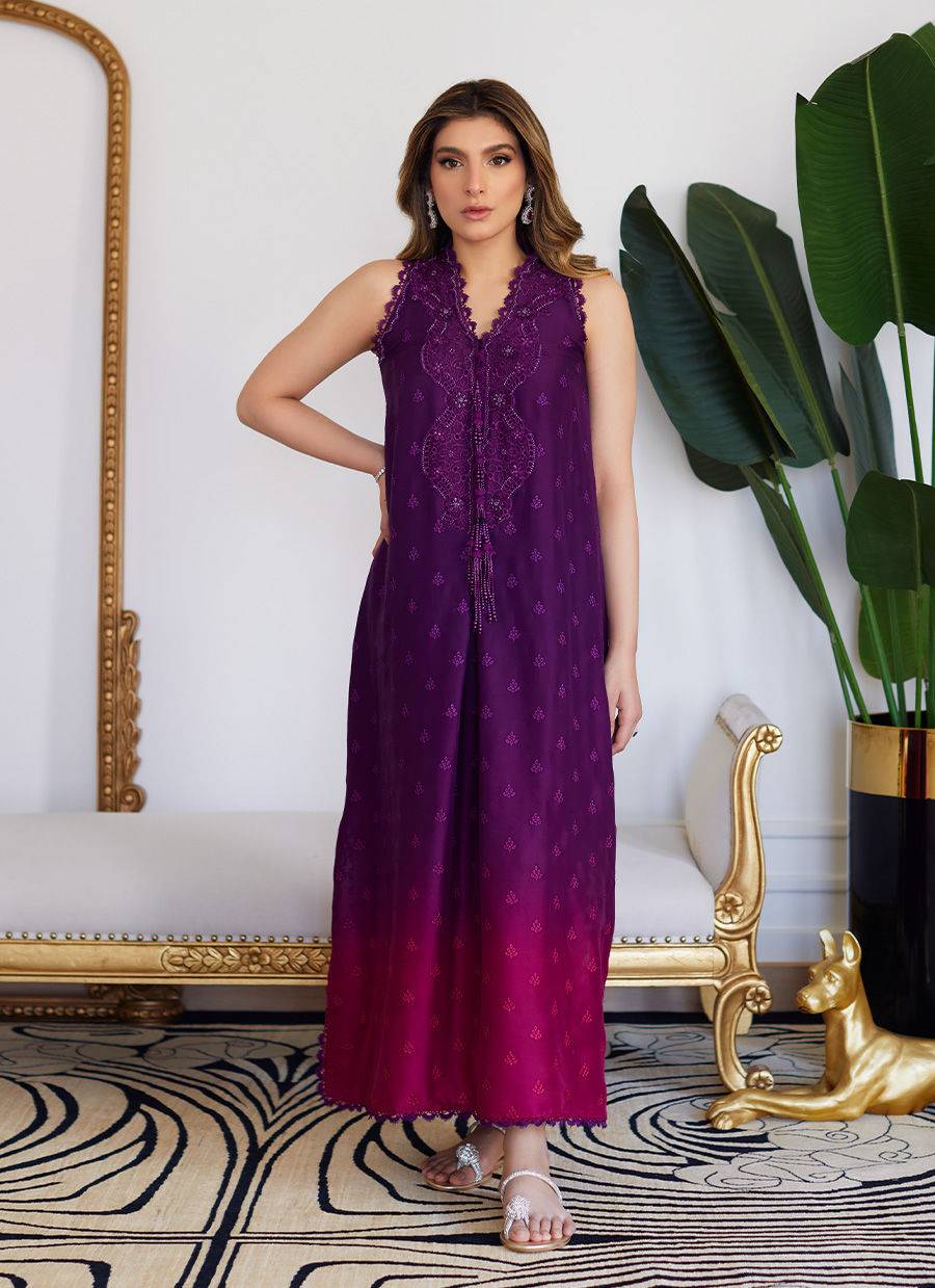 Farah Talib Aziz | Luna Eid Collection 24 | VIOLETTE WILD BERRY OMBRE - Pakistani Designer Dress - by Farah Talib Aziz | Type: Luxury - 100% Original at Saira Sultan