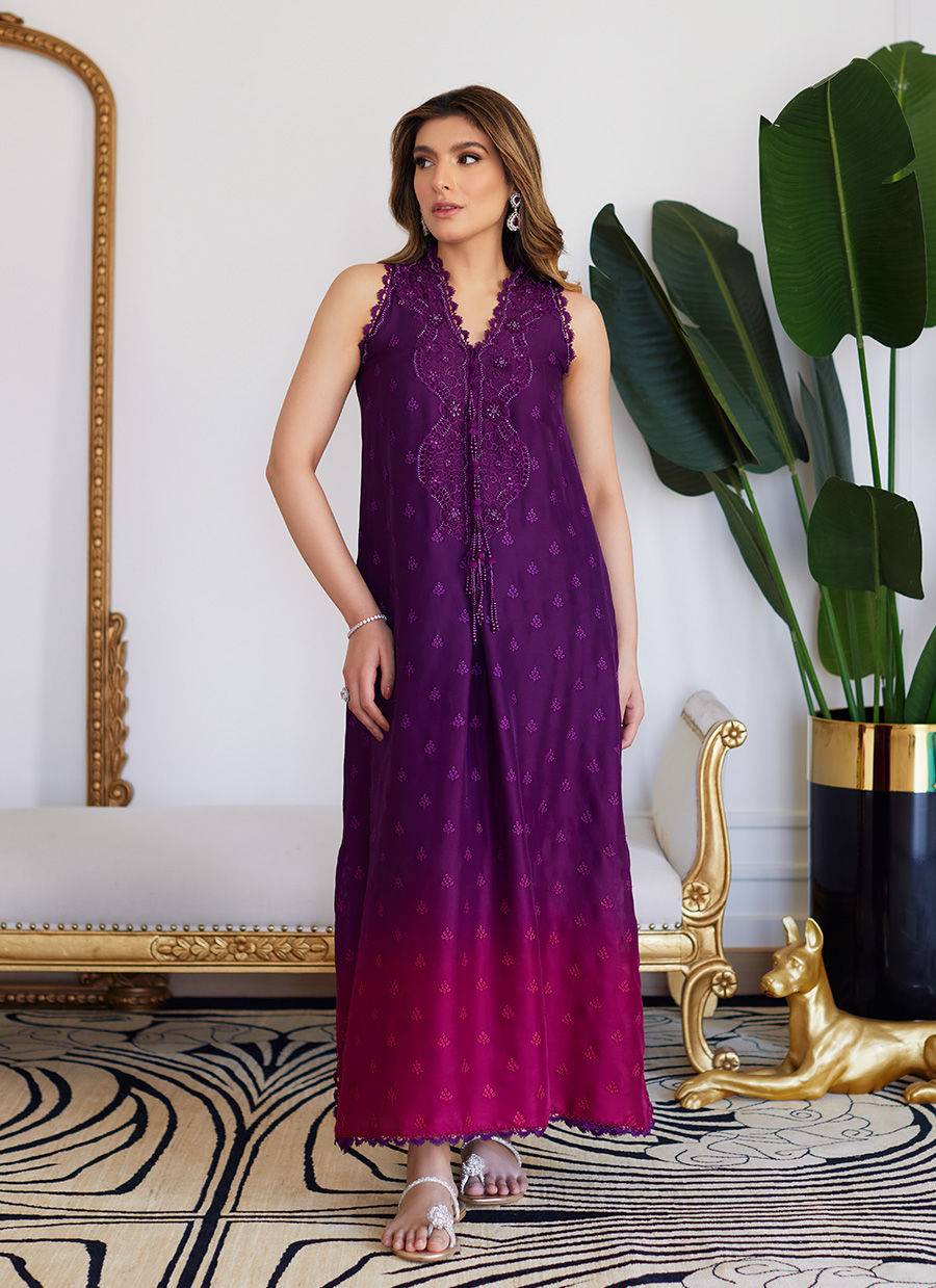 Farah Talib Aziz | Luna Eid Collection 24 | VIOLETTE WILD BERRY OMBRE - Pakistani Designer Dress - by Farah Talib Aziz | Type: Luxury - 100% Original at Saira Sultan