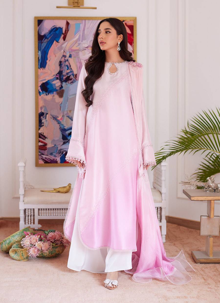 Farah Talib Aziz | Luna Eid Collection 24 | RELLIA BABY PINK - Pakistani Designer Dress - by Farah Talib Aziz | Type: Luxury - 100% Original at Saira Sultan