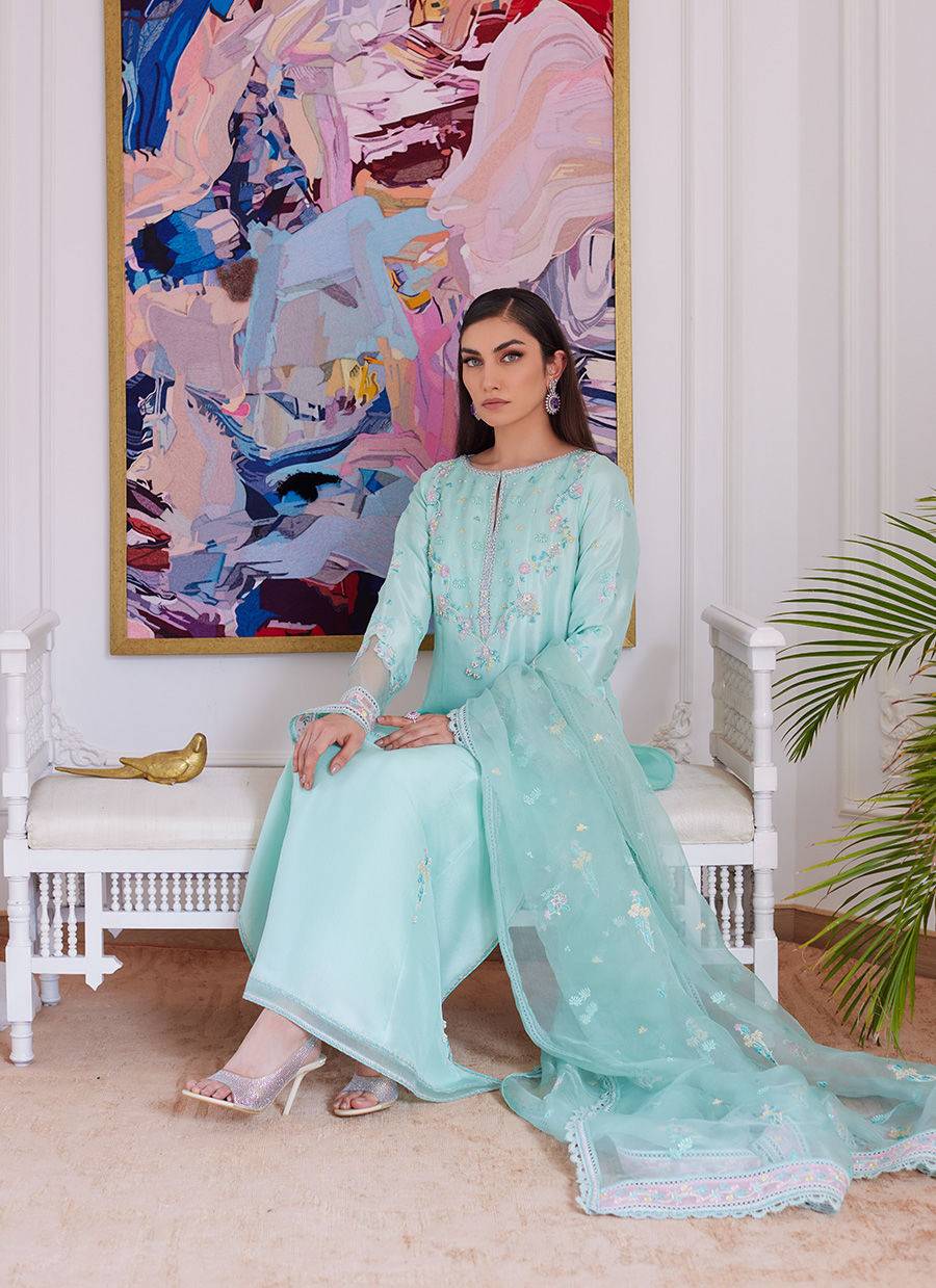 Farah Talib Aziz | Luna Eid Collection 24 | AURELLA MINT - Pakistani Designer Dress - by Farah Talib Aziz | Type: Luxury - 100% Original at Saira Sultan
