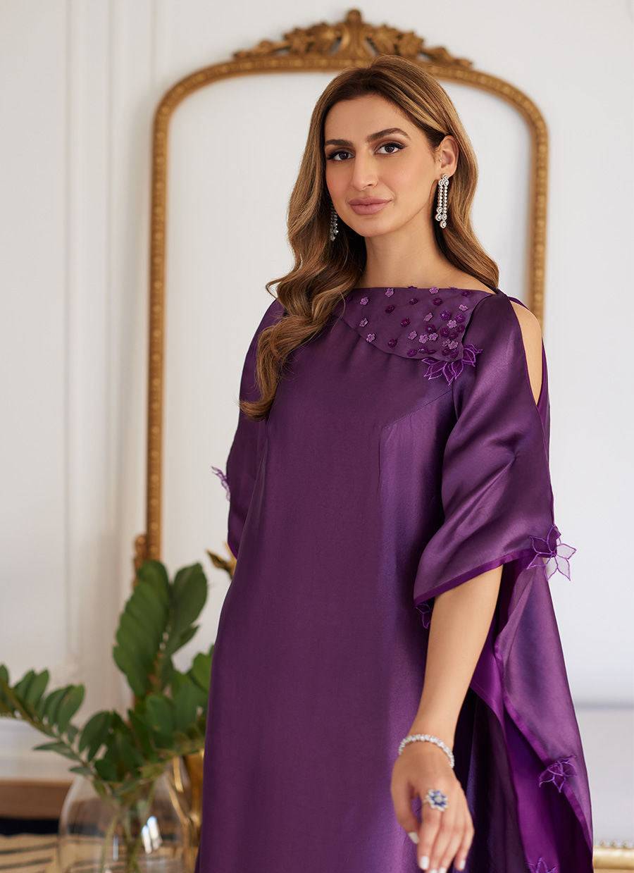 Farah Talib Aziz | Luna Eid Collection 24 | MAYLONE SPARKLING GRAPE - Pakistani Designer Dress - by Farah Talib Aziz | Type: Luxury - 100% Original at Saira Sultan