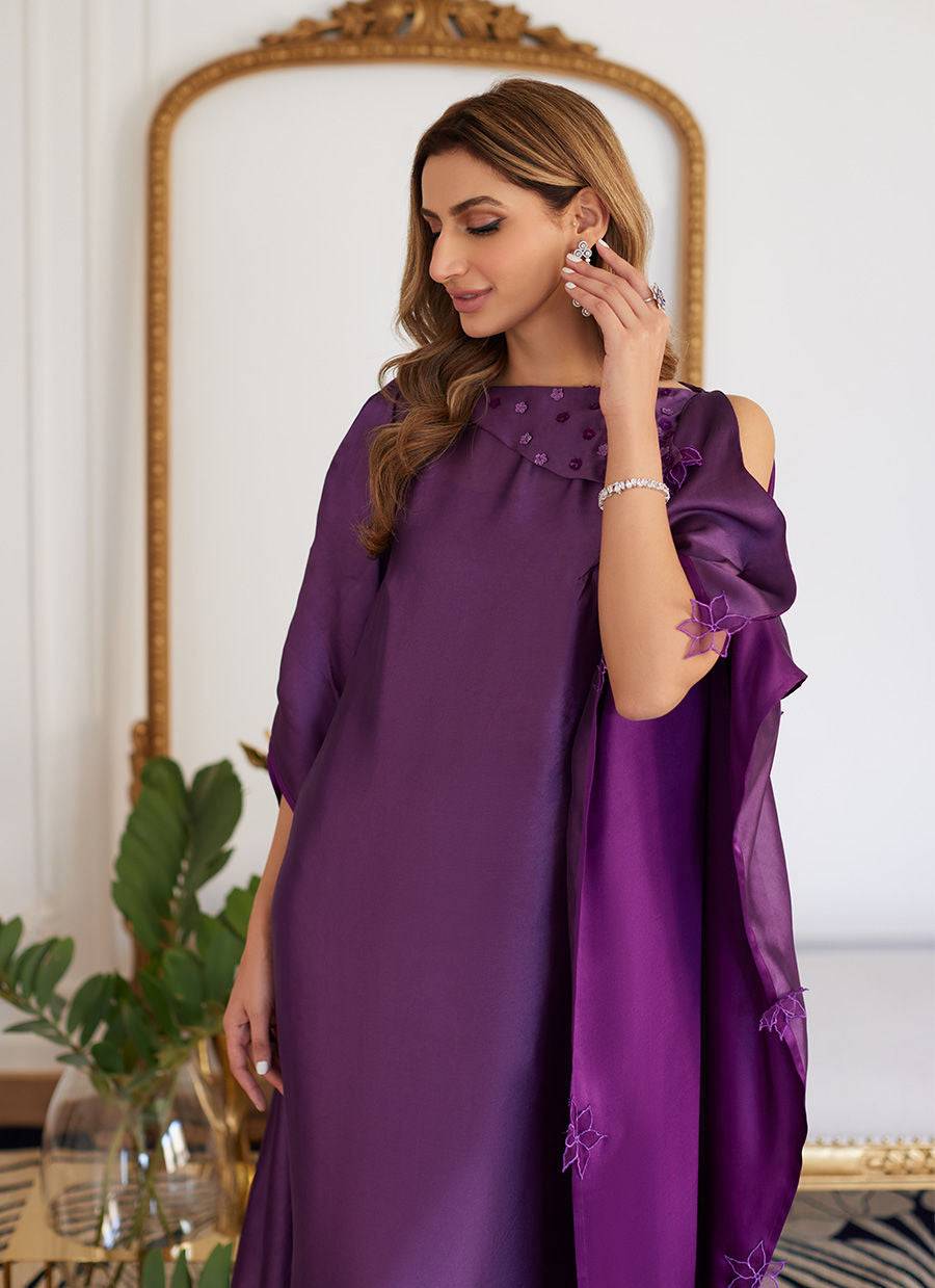 Farah Talib Aziz | Luna Eid Collection 24 | MAYLONE SPARKLING GRAPE - Pakistani Designer Dress - by Farah Talib Aziz | Type: Luxury - 100% Original at Saira Sultan