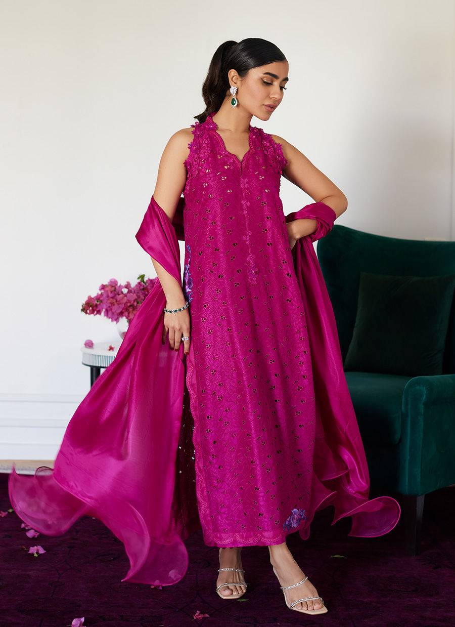 Farah Talib Aziz | Luna Eid Collection 24 | CLARIENE HOT PINK - Pakistani Designer Dress - by Farah Talib Aziz | Type: Luxury - 100% Original at Saira Sultan