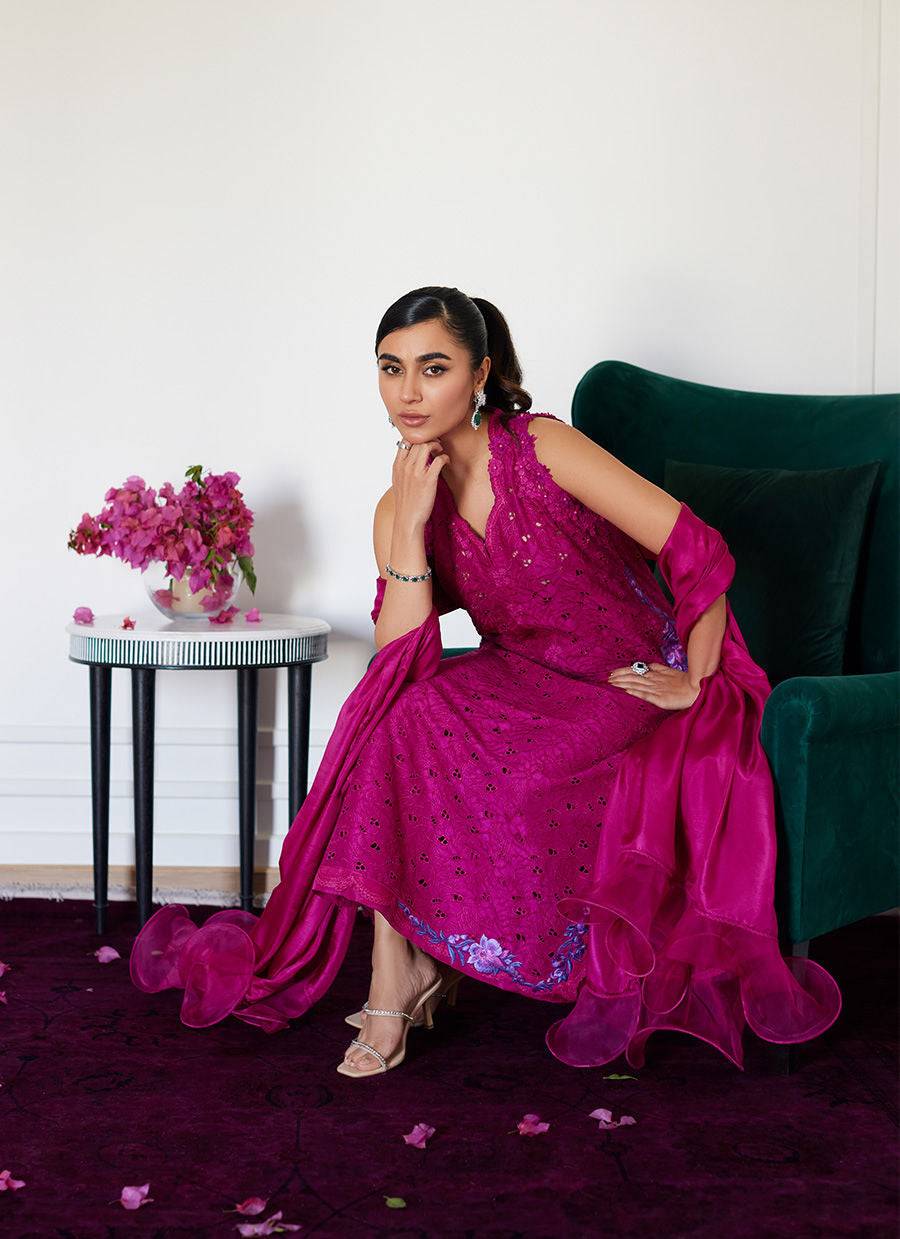 Farah Talib Aziz | Luna Eid Collection 24 | CLARIENE HOT PINK - Pakistani Designer Dress - by Farah Talib Aziz | Type: Luxury - 100% Original at Saira Sultan
