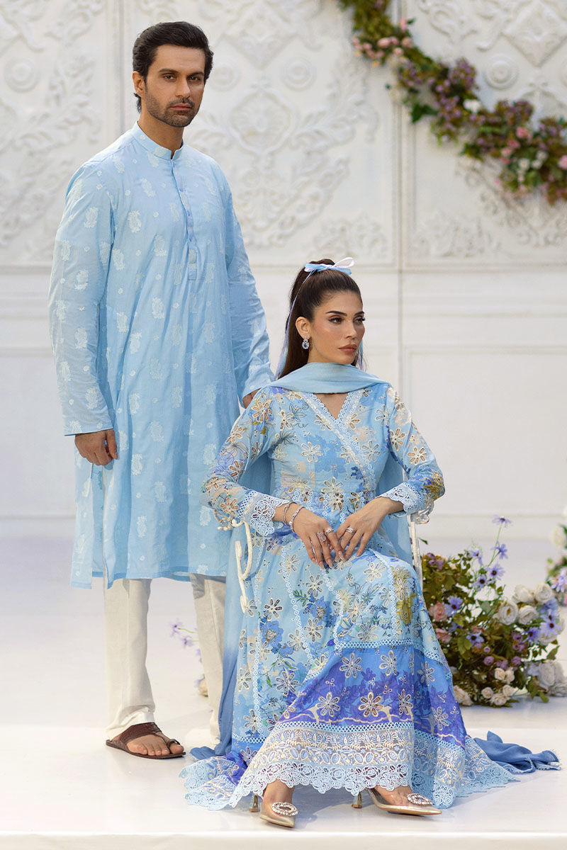 Ansab Jahangir | Wien Family Edit 25 | Zaynah L Sky Blue Schiffli