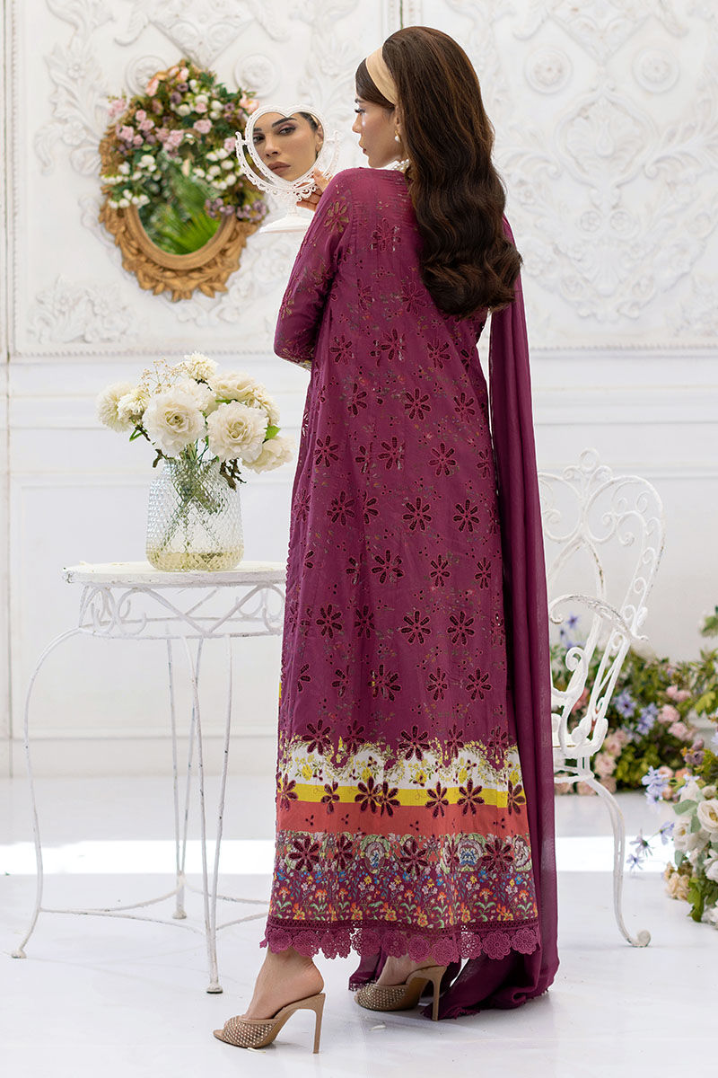 Ansab Jahangir | Wien Family Edit 25 | Zahira S Burgundy Schiffli
