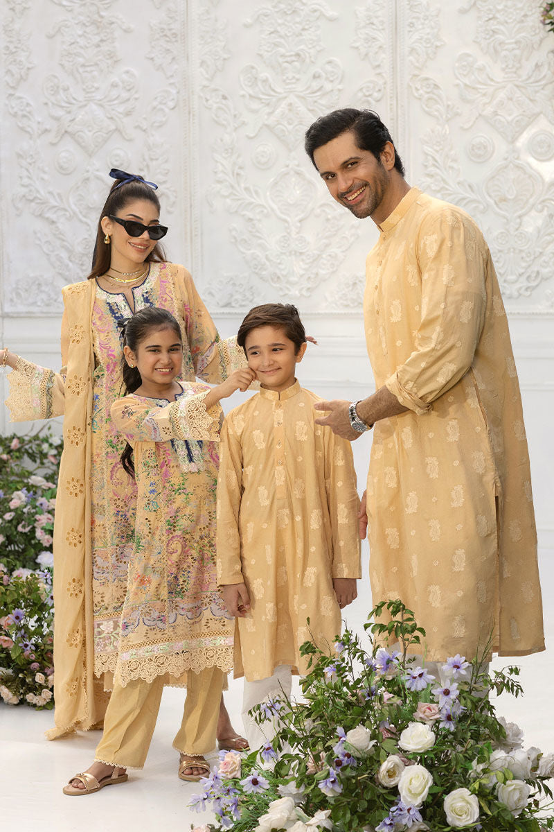 Ansab Jahangir | Wien Family Edit 25 | Laiba Custom Size Pale Yellow Lawn