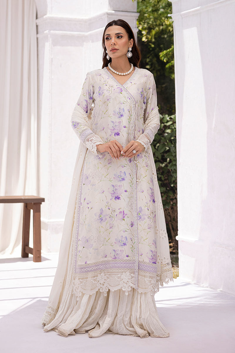 Ansab Jahangir | Digital Silk | Lila Shirt And Dupatta - Pakistani Designer Dress - by Ansab Jahangir - Type : Ladies Clothes - 100% Original at Saira Sultan