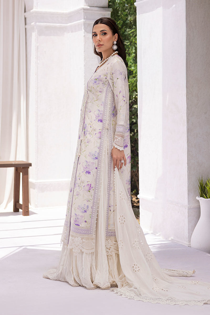Ansab Jahangir | Digital Silk | Lila Shirt And Dupatta - Pakistani Designer Dress - by Ansab Jahangir - Type : Ladies Clothes - 100% Original at Saira Sultan