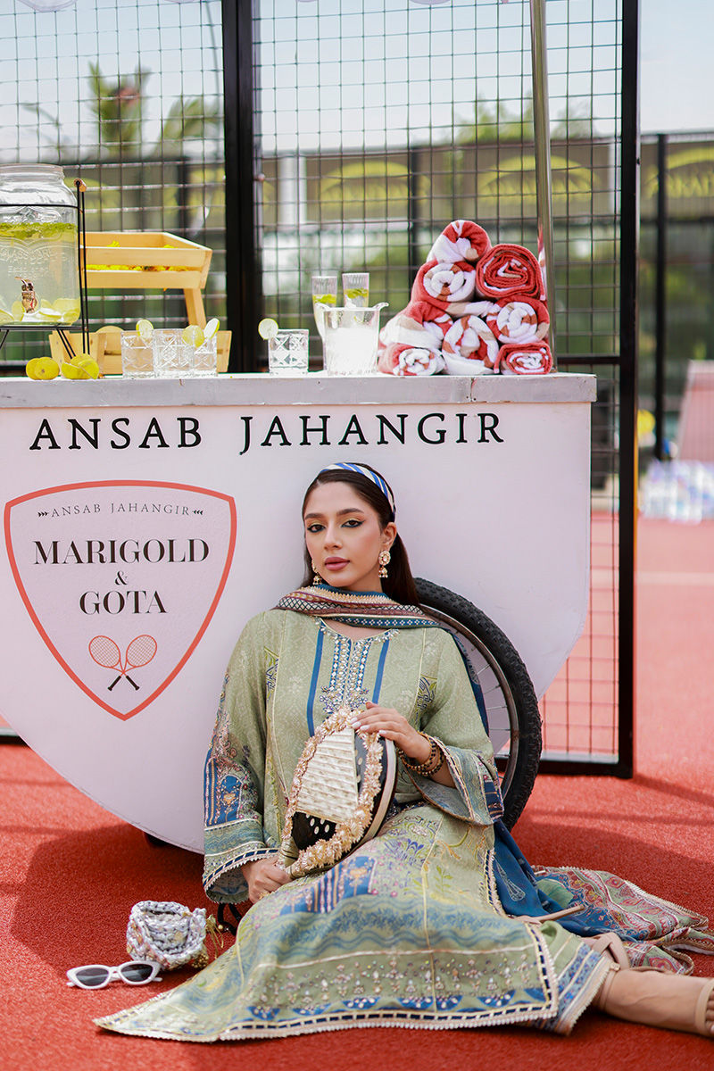 Ansab Jahangir | Marigold and Gota | Cerya - Pakistani Designer Dress - by Ansab Jahangir - Type : Ladies Clothes - 100% Original at Saira Sultan