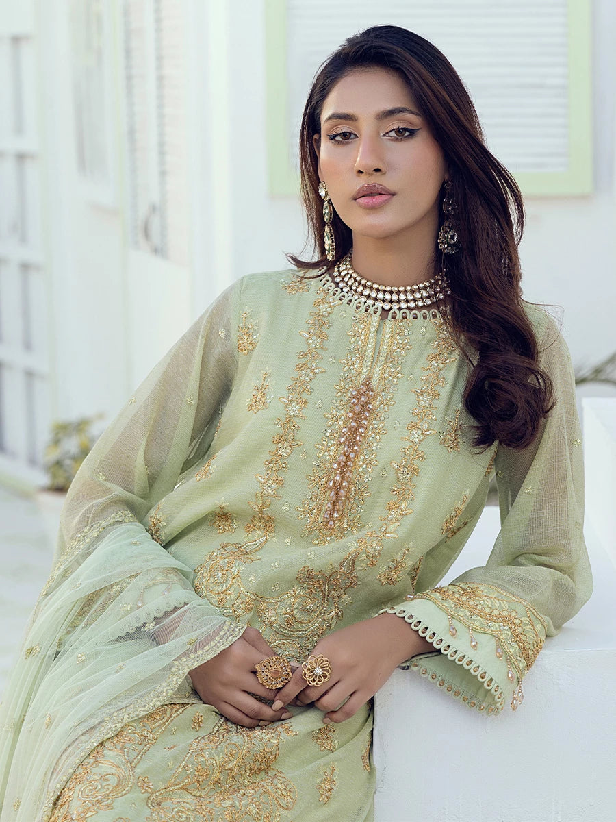 Salitex | Signature Festive Chiffon | SUNW6NO001UT M Mint Green Cotton Net