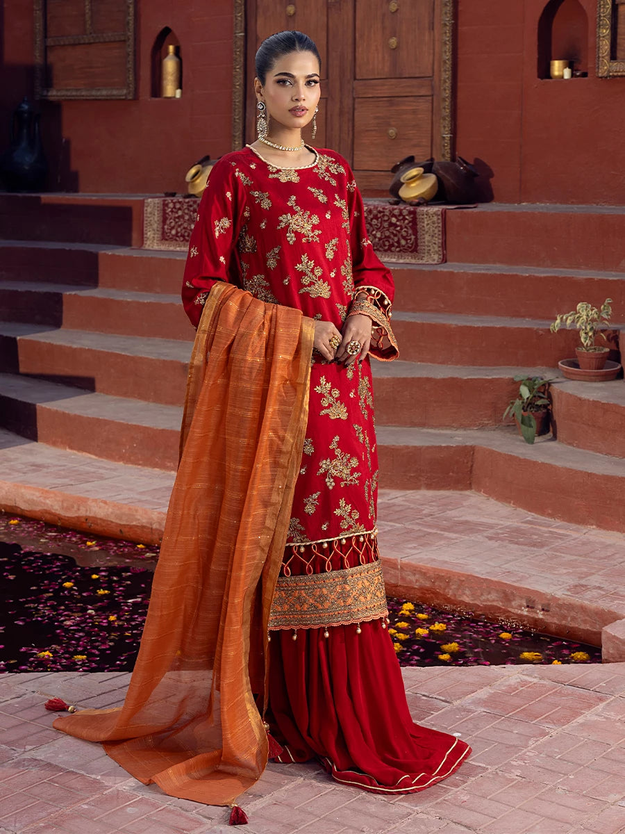 Salitex | Signature Festive Chiffon | SUNW6JI020UT XL Red Cotton Net
