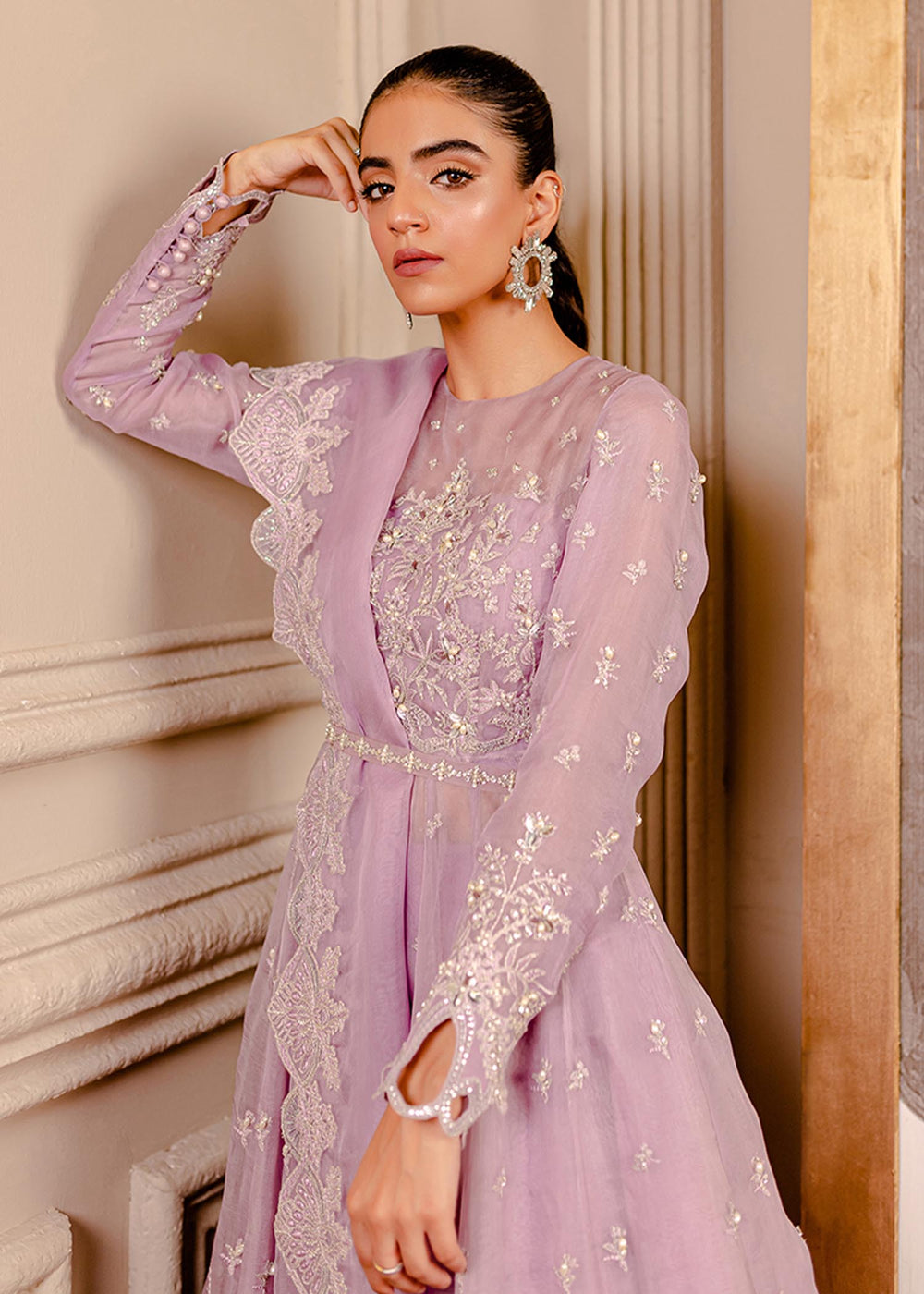 Fozia Khalid I Dilkash Festive Wear 25 | Peri Winkle - Pakistani Designer Dress - by Fozia Khalid - Type : - 100% Original at Saira Sultan