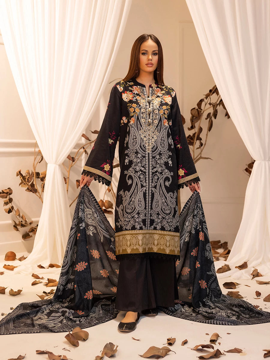 Salitex | Khaddar 24 | K-01 Custom Size Black Khaddar