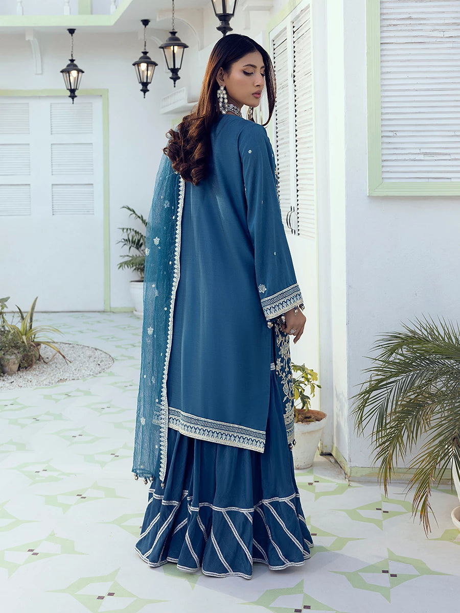 Salitex | Signature Festive Chiffon | SUNW6NO002UT S Royal Blue Cotton Silk