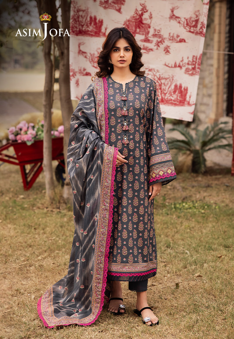 Asim Jofa | Prints Drop 2 | AJUBJ-49 M Gray Lawn