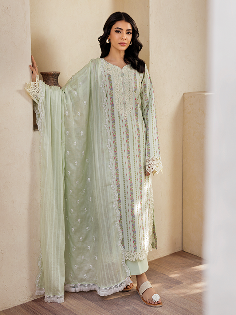 Rajbari | Amari Hybrid Jacquard Edition | Amari Jacquard - 10 XS Mint Green Jacquard Lawn