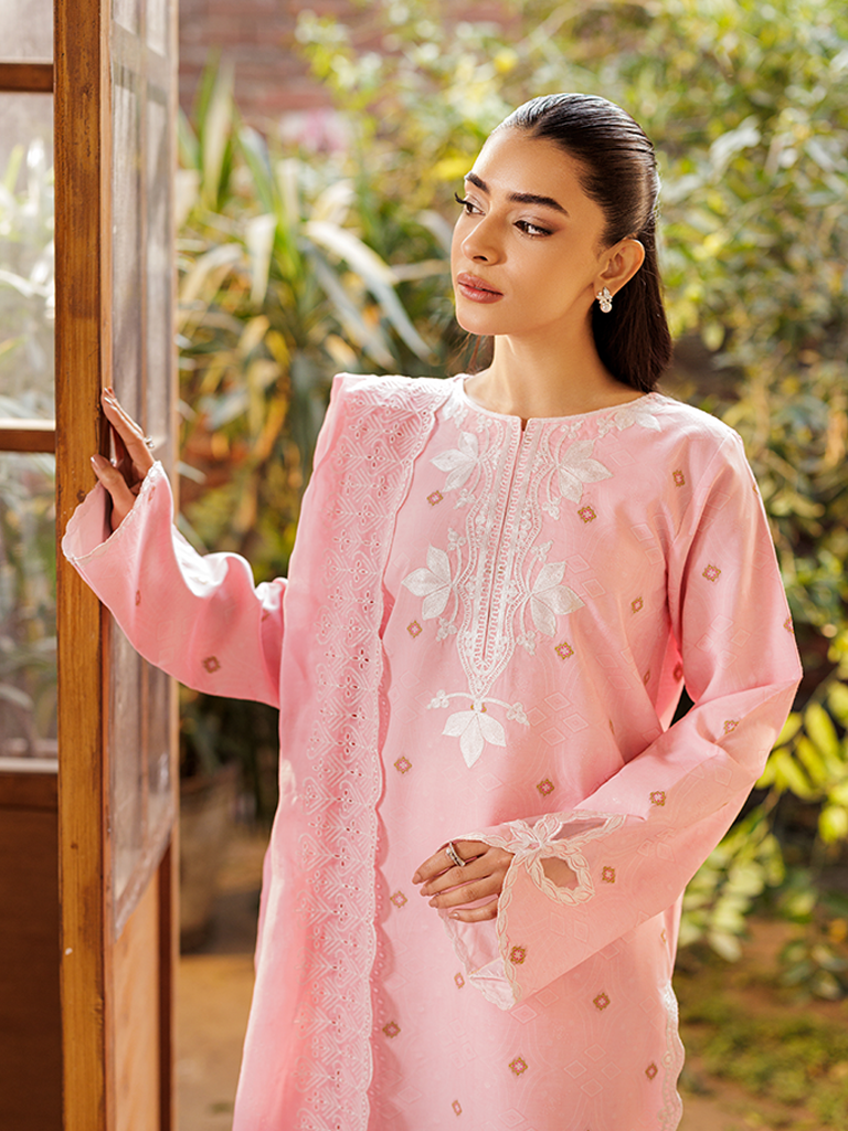 Rajbari | Amari Hybrid Jacquard Edition | Amari Jacquard - 06 Custom Size Pink Jacquard Lawn