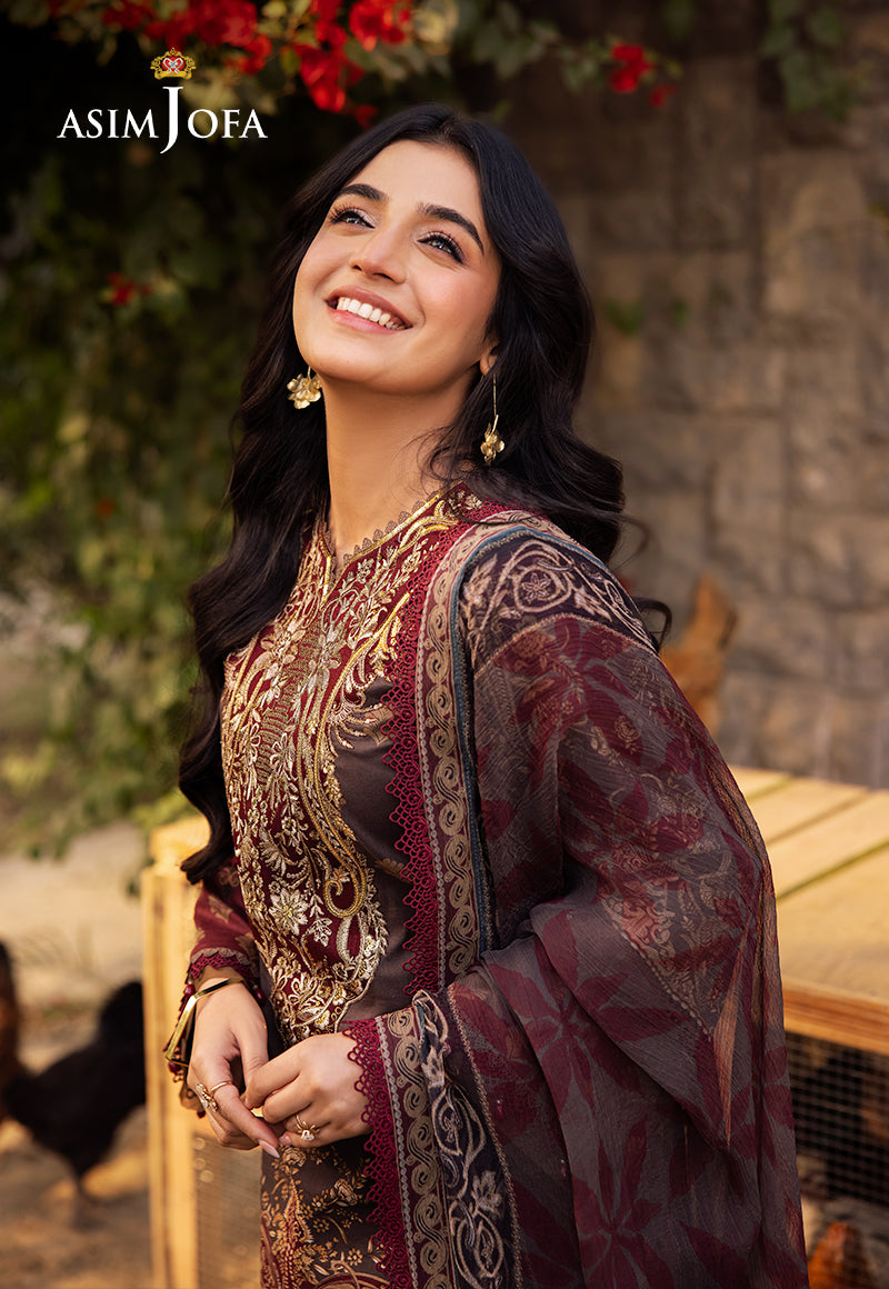 Asim Jofa | Prints Drop 2 | AJUBJ-01 Custom Size Gray Lawn