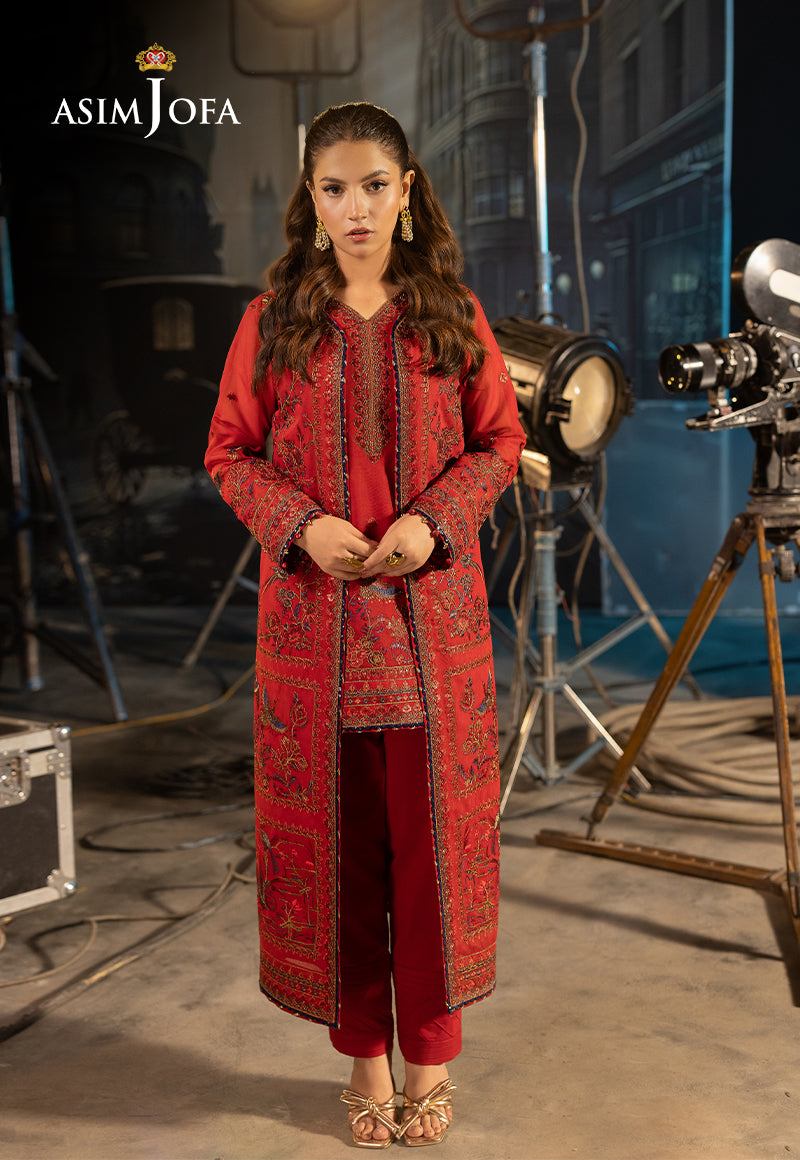 Asim Jofa | Luxury Festive Rejoice | AJLFF-12 XS Red Paper Cotton