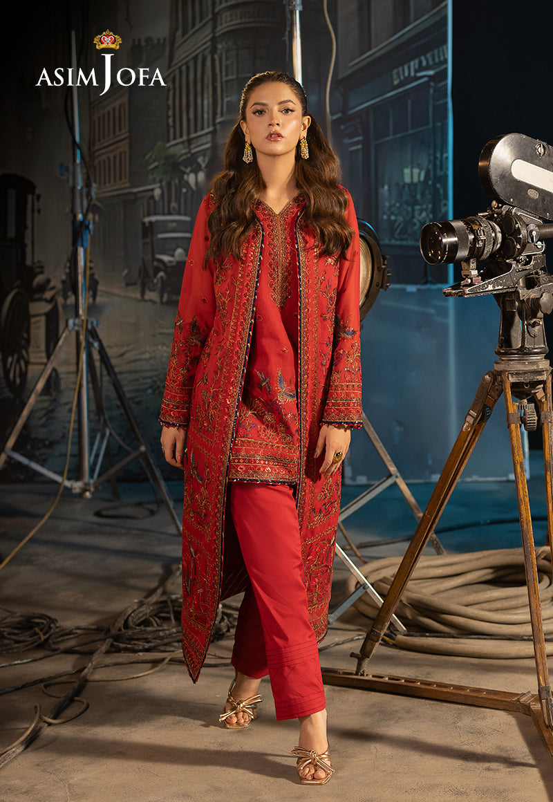 Asim Jofa | Luxury Festive Rejoice | AJLFF-12 Custom Size Red Paper Cotton