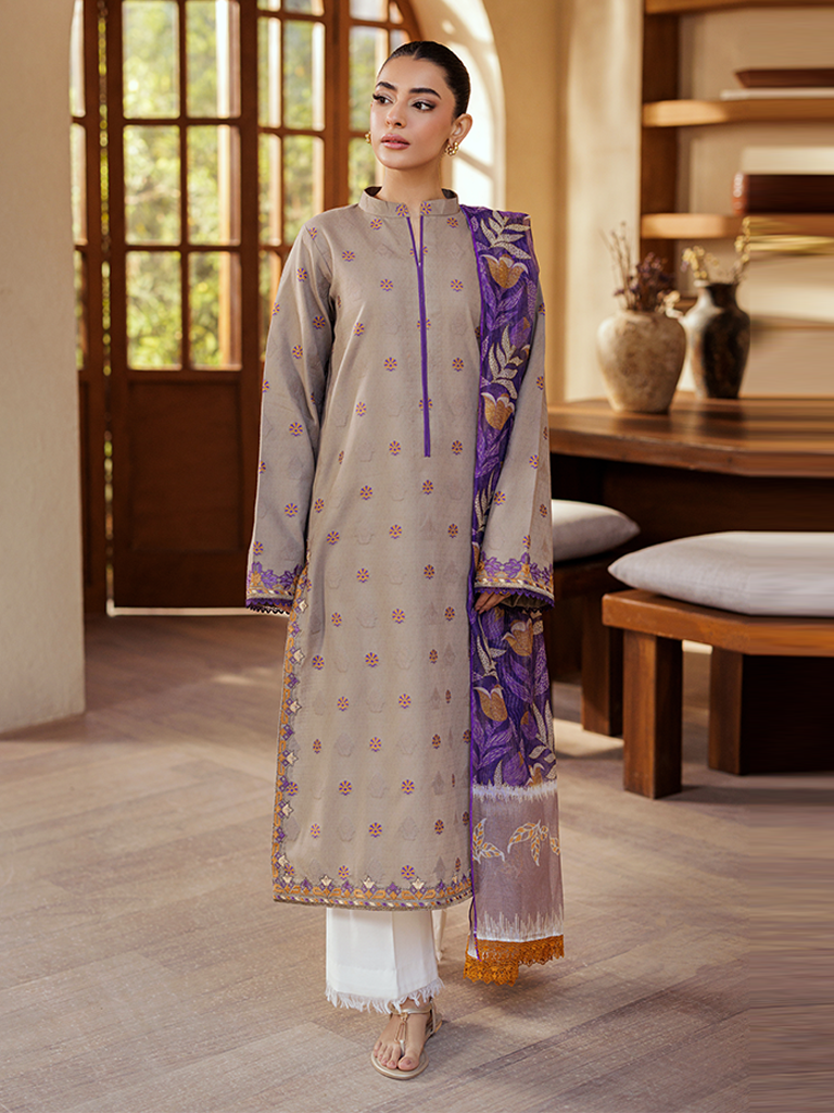 Rajbari | Amari Hybrid Jacquard Edition | Amari Jacquard - 07 XS Taupe Jacquard Lawn