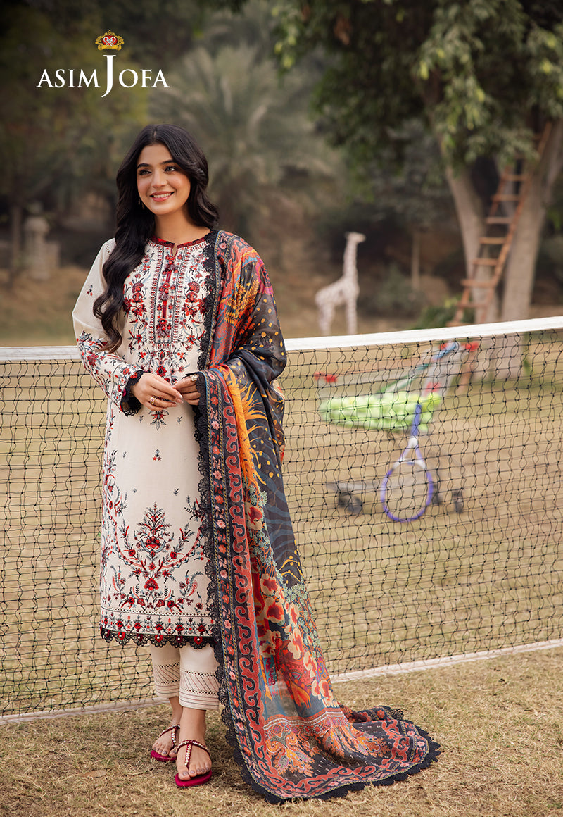 Asim Jofa | Prints Drop 2 | AJUBJ-14 M Ivory Lawn