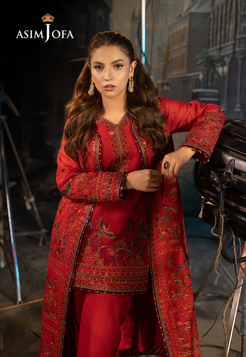 Asim Jofa | Luxury Festive Rejoice | AJLFF-12 L Red Paper Cotton