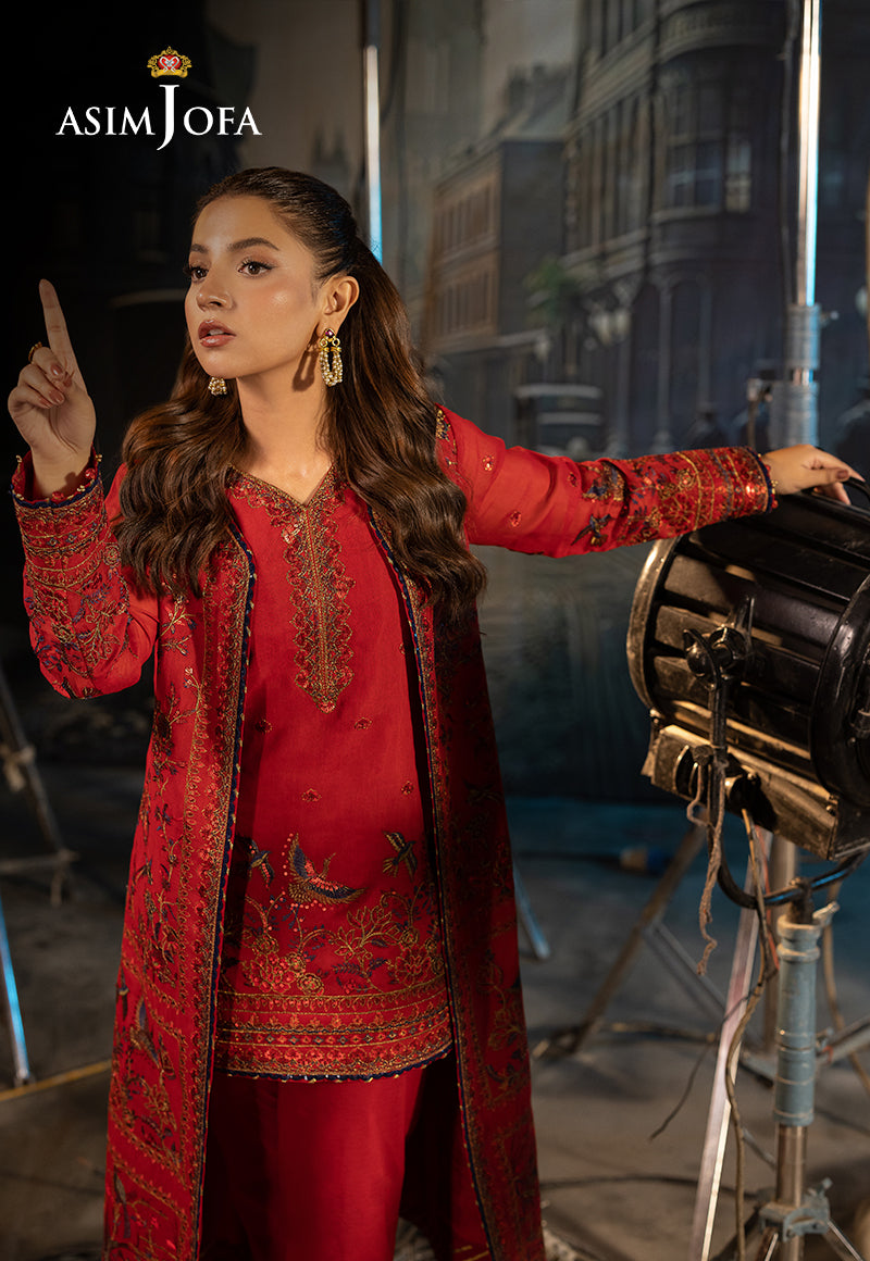 Asim Jofa | Luxury Festive Rejoice | AJLFF-12 M Red Paper Cotton