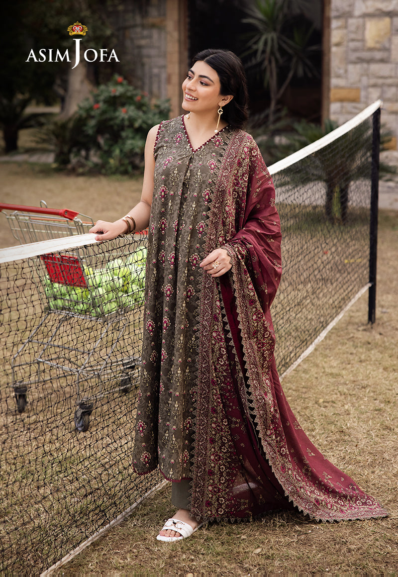 Asim Jofa | Prints Drop 2 |AJUBJ-29 L Lawn Gray