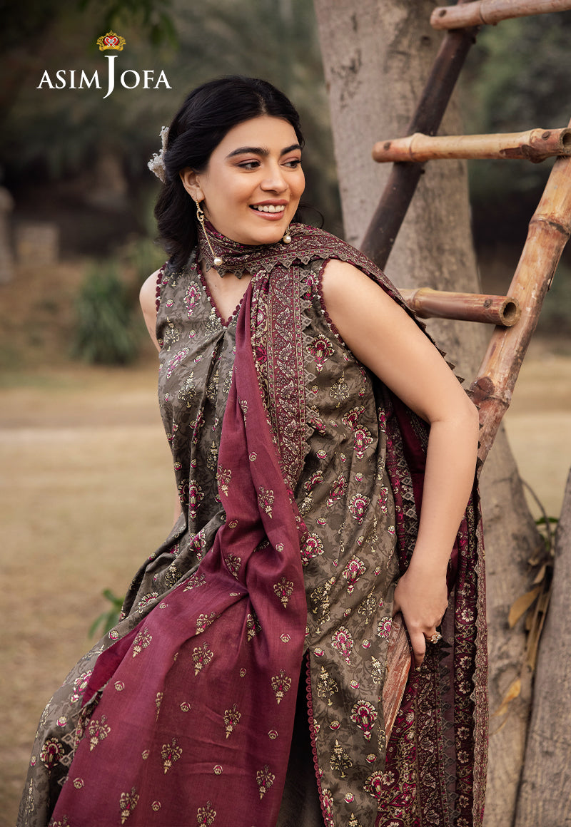 Asim Jofa | Prints Drop 2 |AJUBJ-29 XL Lawn Gray