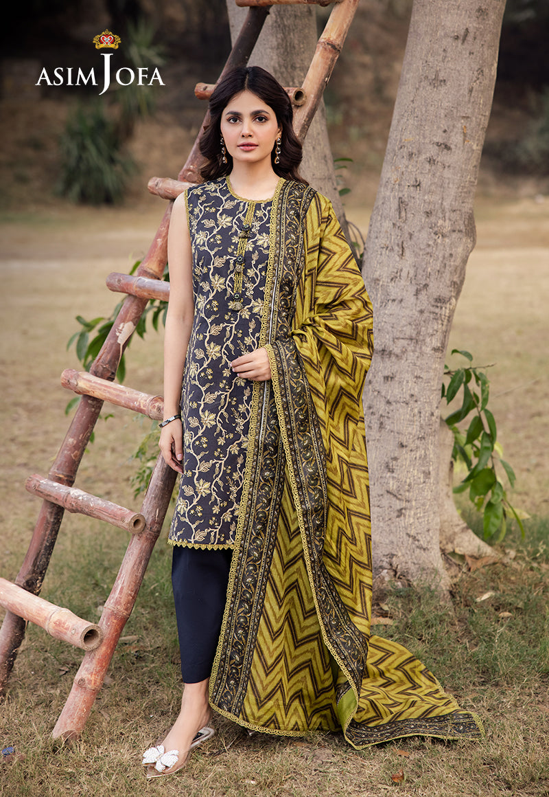 Asim Jofa | Prints Drop 2 | AJUBJ-26 M Black Lawn