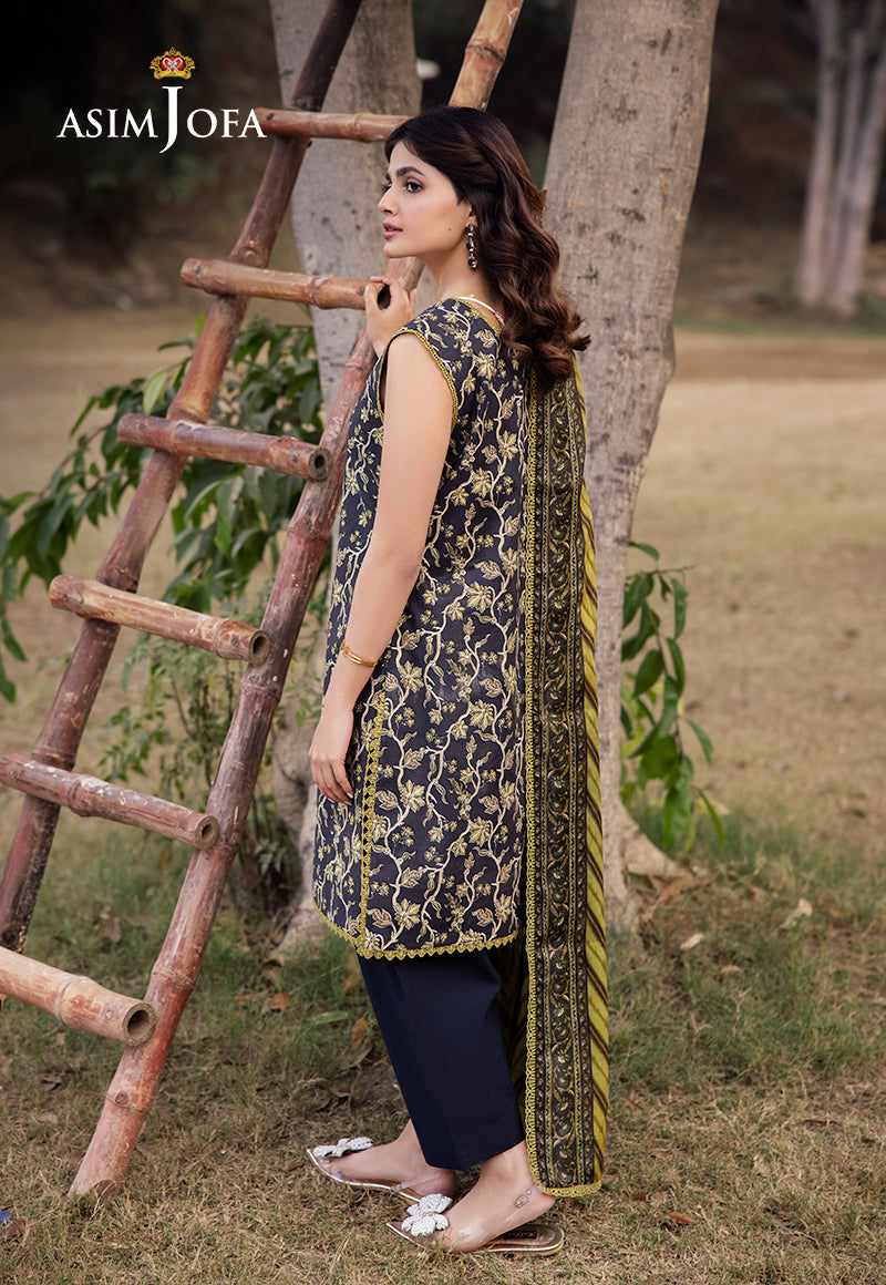 Asim Jofa | Prints Drop 2 | AJUBJ-26 S Black Lawn