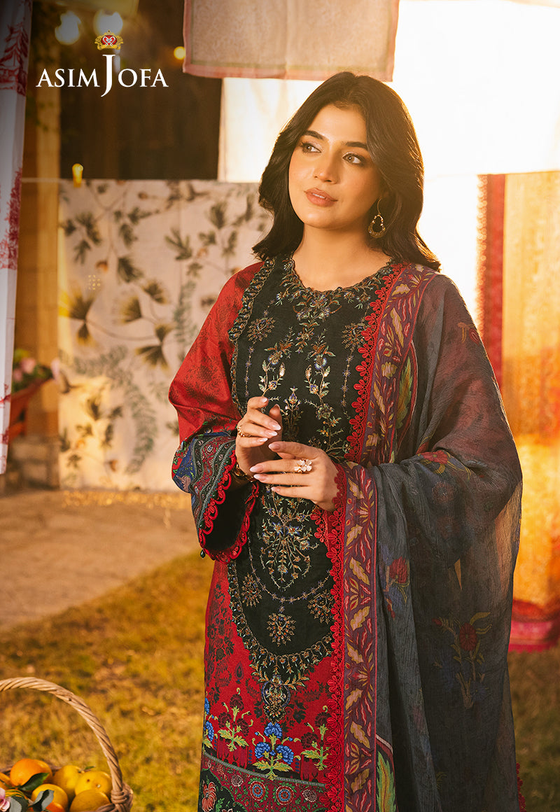 Asim Jofa | Prints Drop 2 | AJUBJ-06 M Haute Red Lawn