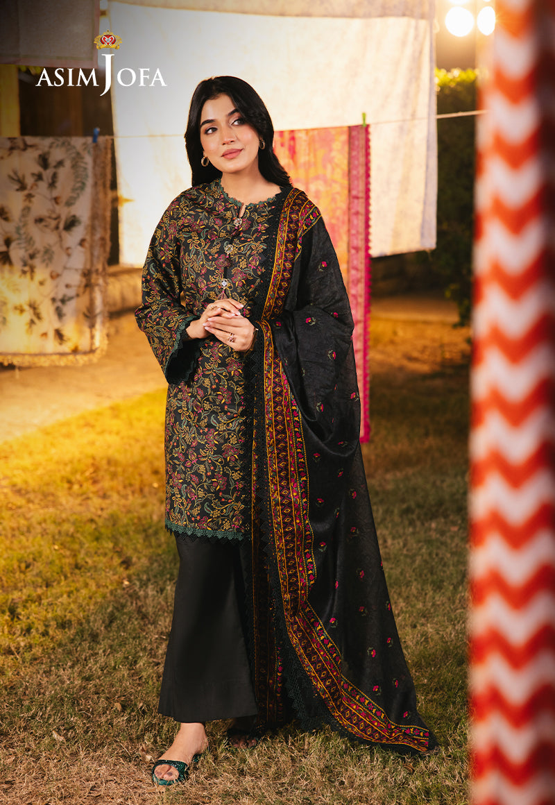 Asim Jofa | Prints Drop 2 | AJUBJ-25 M Black Lawn