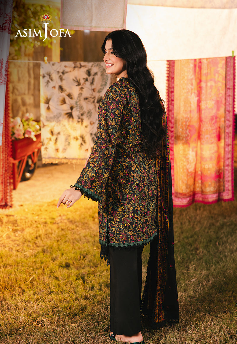 Asim Jofa | Prints Drop 2 | AJUBJ-25 S Black Lawn