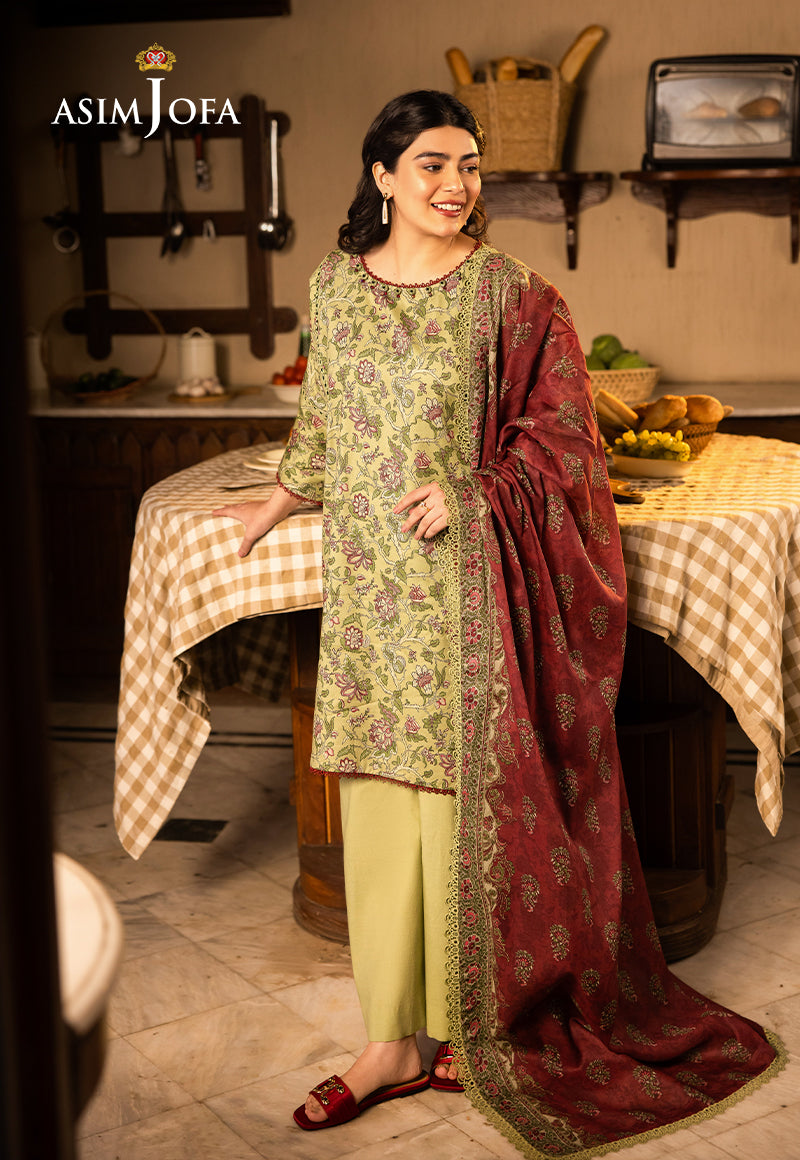 Asim Jofa | Prints Drop 2 | AJUBJ-31 S Pistachio Green Lawn