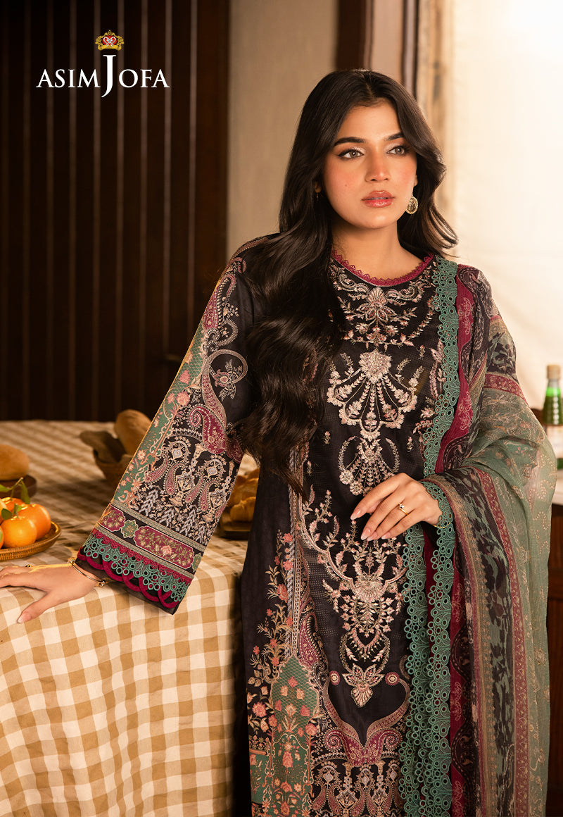 Asim Jofa | Prints Drop 2 | AJUBJ-03 M Black Lawn