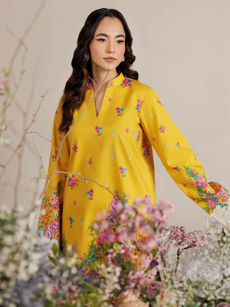 Rajbari | Amal Summer Prints Exclusive | Amal Summer Prints - 14 L Yellow Lawn
