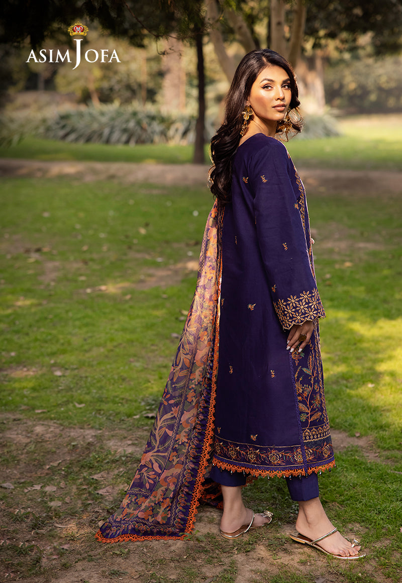 Asim Jofa | Prints Drop 2 | AJUBJ-15 S Dark Purple Lawn