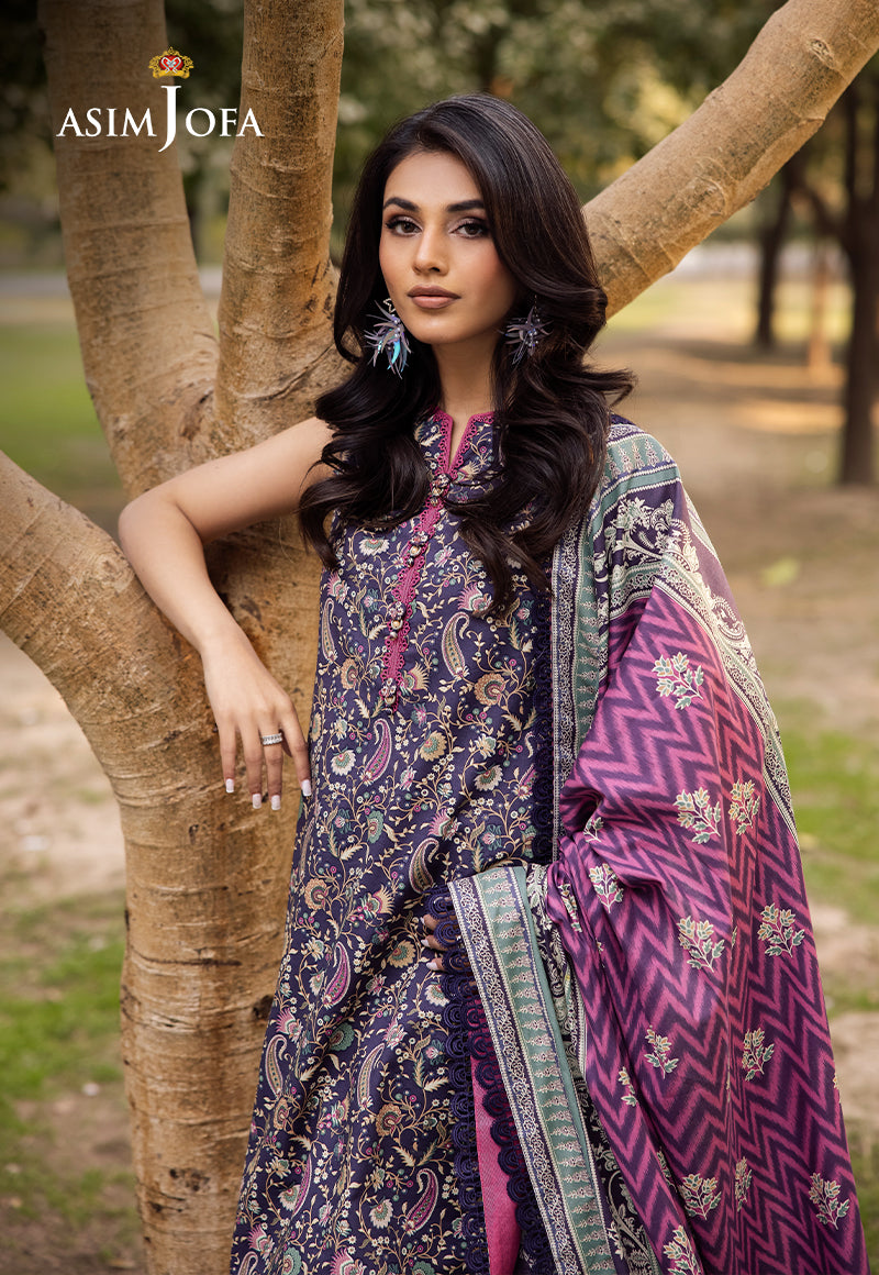 Asim Jofa | Prints Drop 2 | AJUBJ-30 XL Dark Purple Lawn