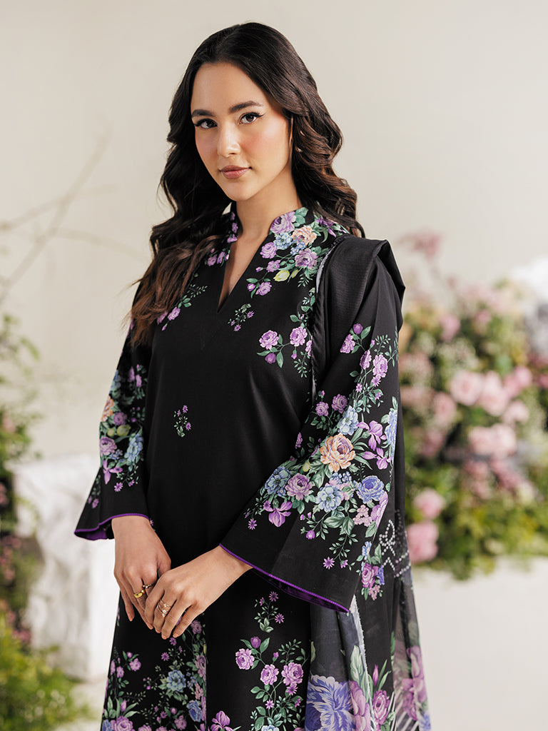 Rajbari | Amal Summer Prints Exclusive | Amal Summer Prints - 06 XL Black Lawn