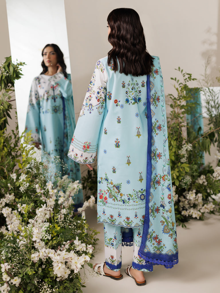 Rajbari | Amal Summer Prints Exclusive | Amal Summer Prints - 10 S Ice Blue Lawn