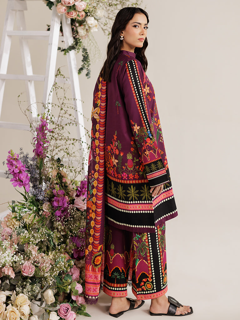 Rajbari | Amal Summer Prints Exclusive | Amal Summer Prints - 03 M Wine Berry Lawn
