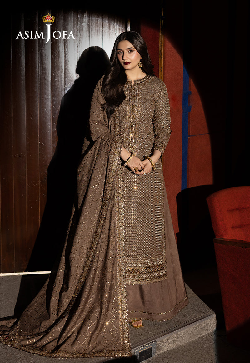 Asim Jofa | Luxury Festive Rejoice | AJLFF-08 XS Coral Gold Paper Cotton