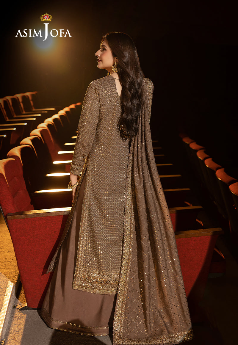 Asim Jofa | Luxury Festive Rejoice | AJLFF-08 S Coral Gold Paper Cotton